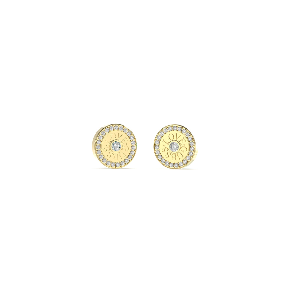 GUESS JEWELS JEWELRY Mod. JUBE04081JWYGT-U gold earrings with crystal accents
