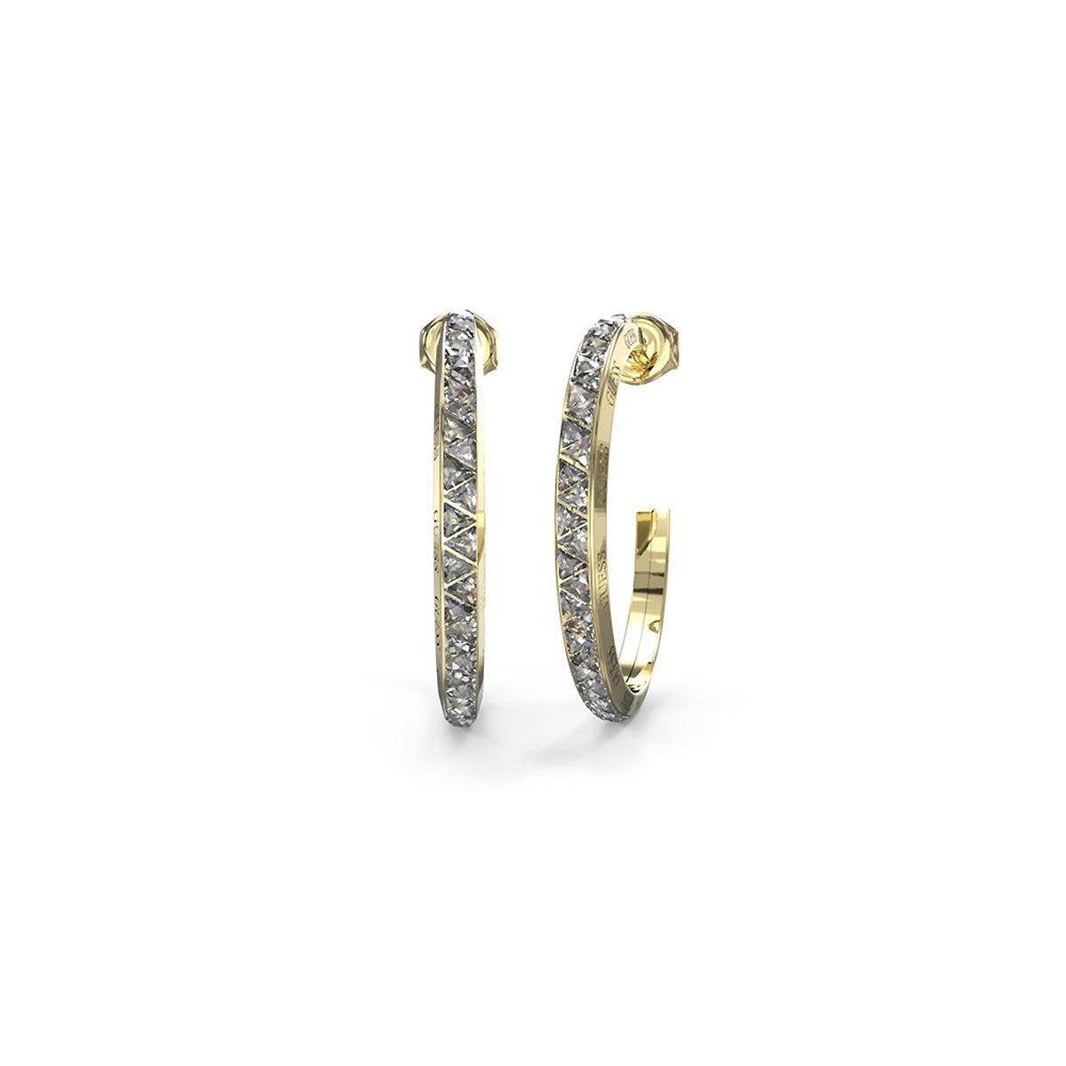 GUESS JEWELS JEWELRY Mod. JUBE04564JWYGT-U gold diamond hoop earrings