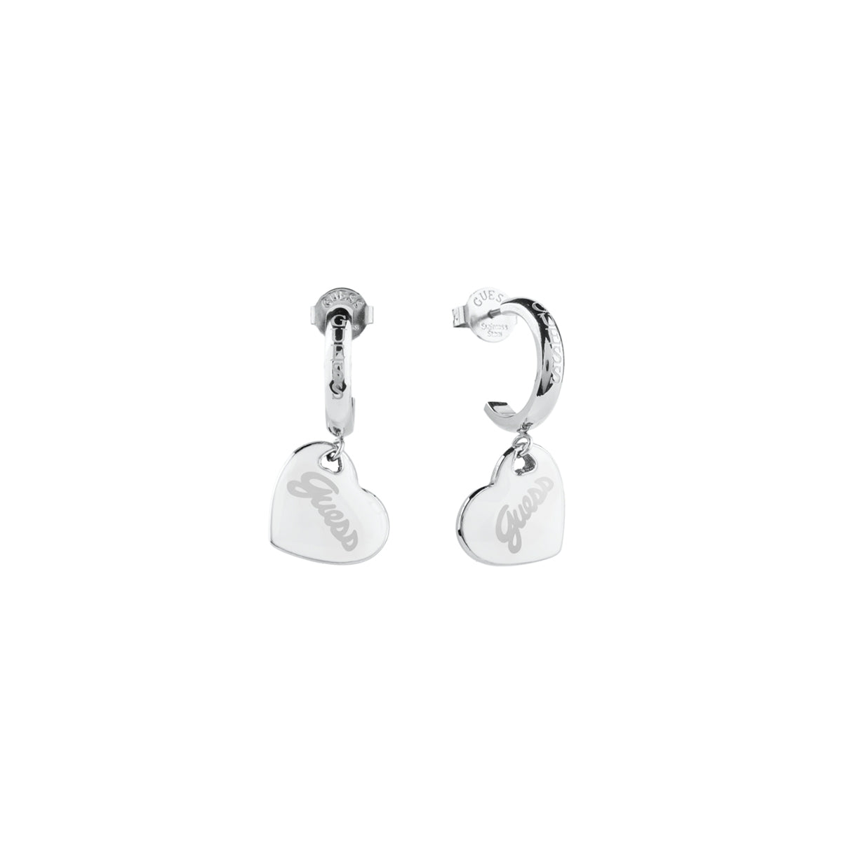 GUESS JEWELS JEWELRY Mod. JUBE05151JWRHWHT-U silver heart drop earrings