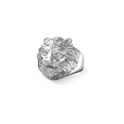 GUESS JEWELS JEWELRY Mod. JUMR01307JWST64 lion head ring in silver