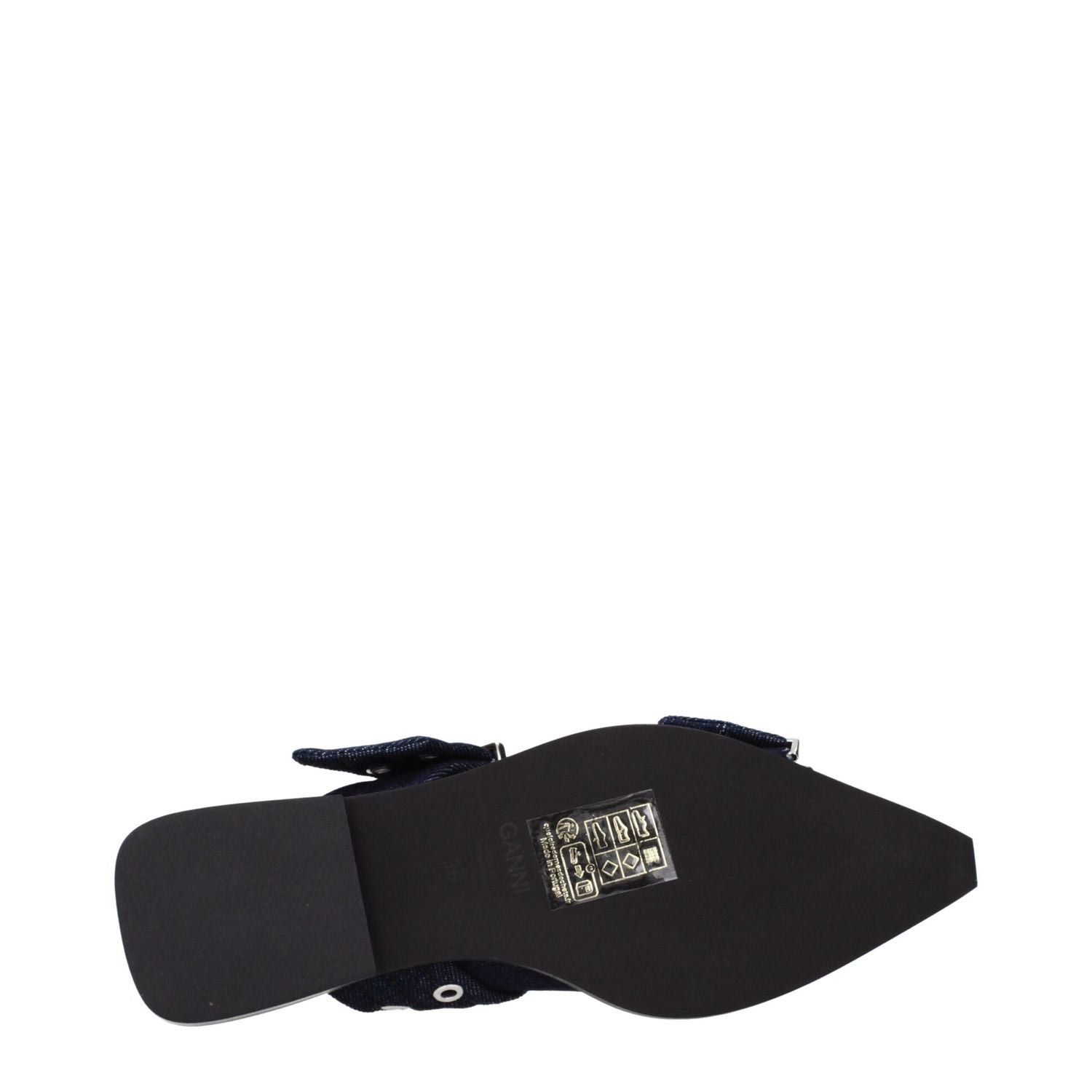 Ganni Blue Fabric Flat Sandals