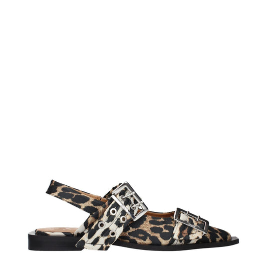 Leopard print sandals with buckles
