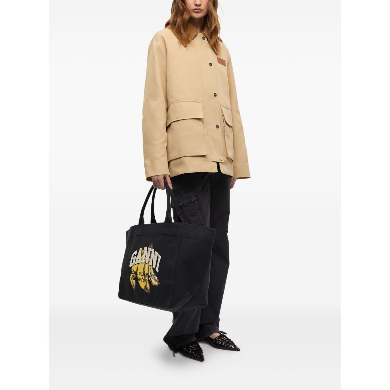 Ganni Organic cotton XXL tote bag