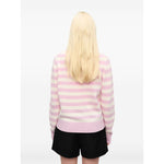 Ganni Striped Graphic Wool Bunny Jumper Topwear