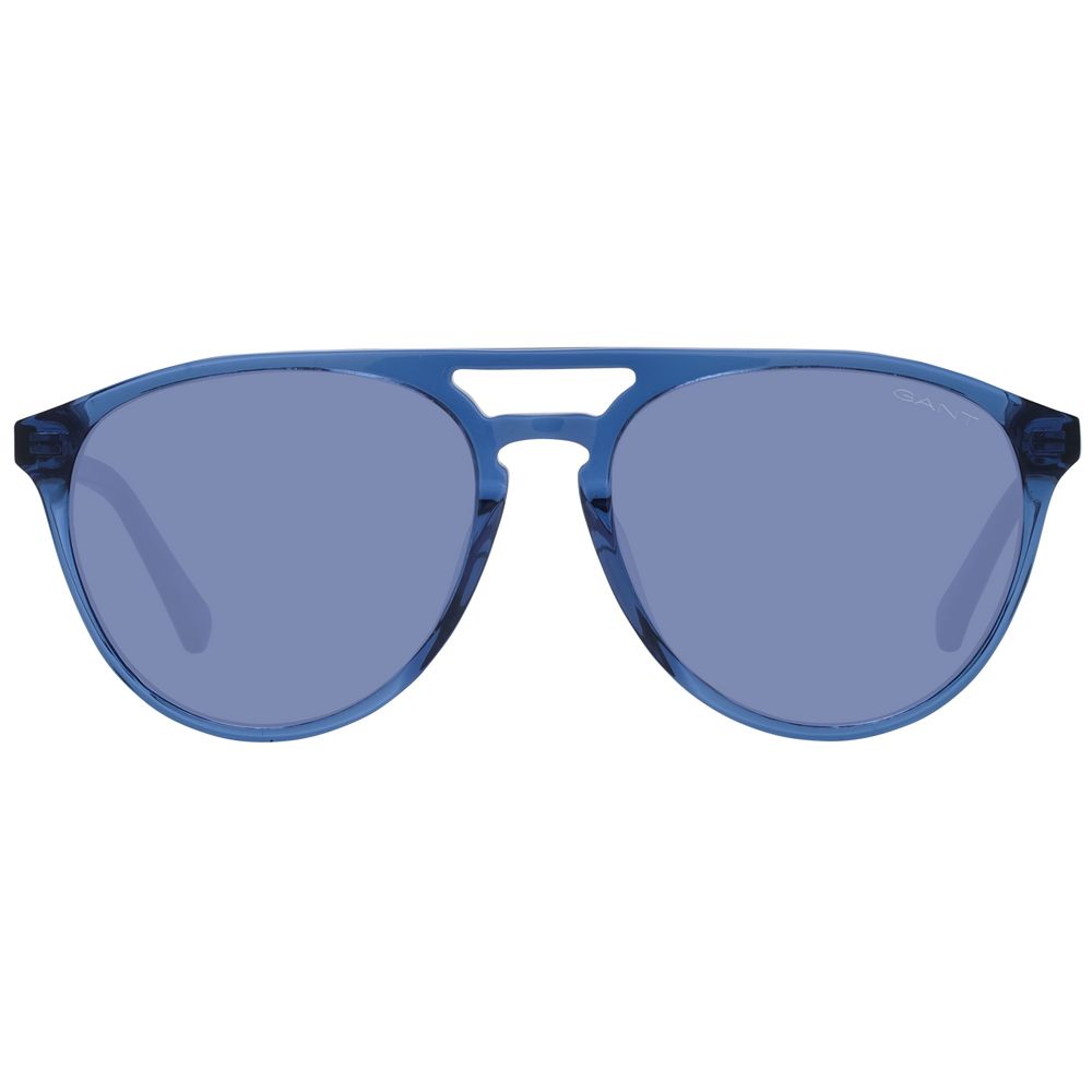Gant Blue Men Sunglass with full-rim plastic frame, blue lenses, and aviator style, offering 100% UVA & UVB protection.