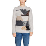 Gianni Lupo Beige Marabou Sweater for men, featuring a stylish knit design ideal for fall and winter. Made of acrylic, alpaca, wool, and viscose.