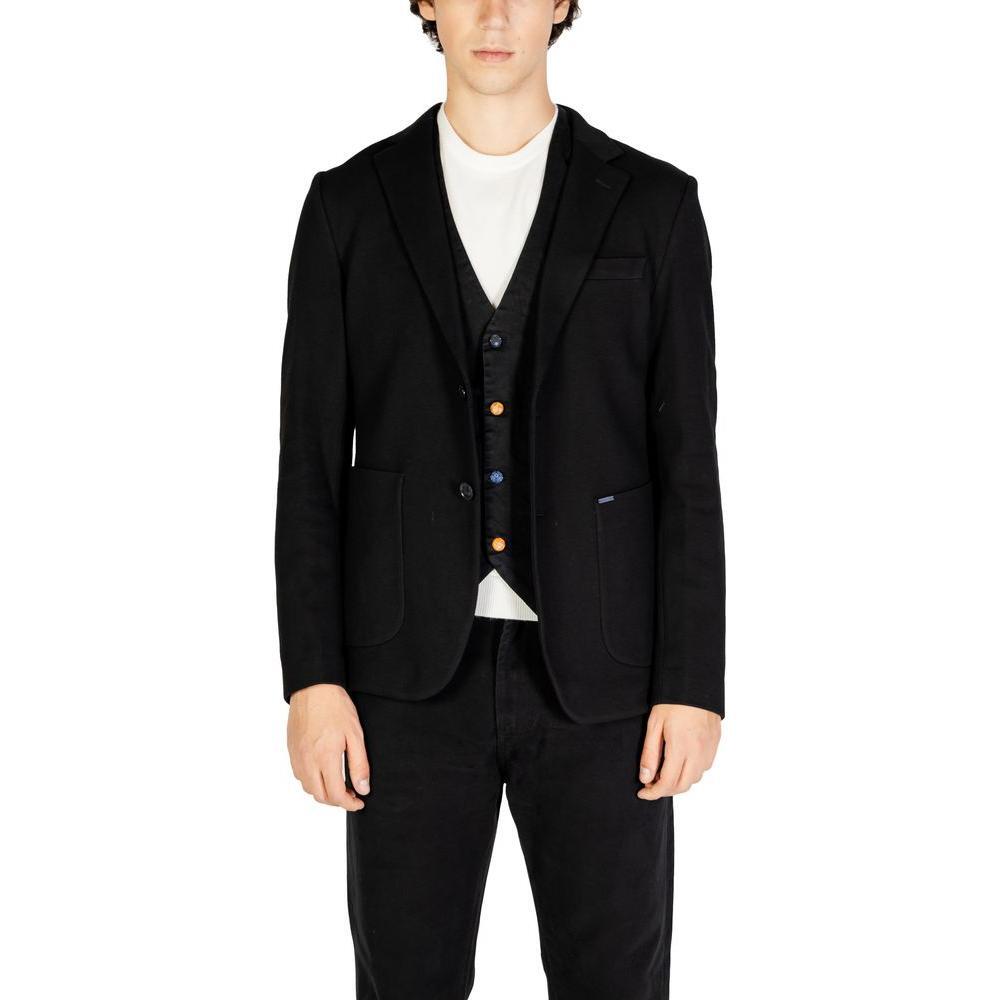 Gianni Lupo Black Cotton Blazer GI-14787200009-IT44 | S
