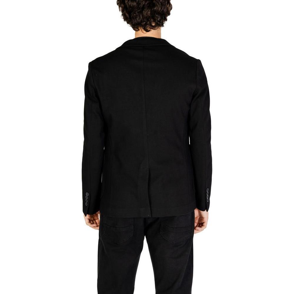 Gianni Lupo Black Cotton Blazer GI-14787200009-IT44 | S