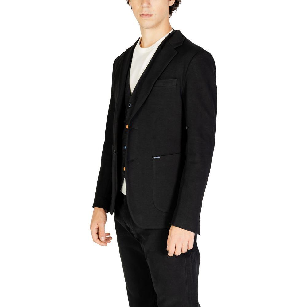 Gianni Lupo Black Cotton Blazer GI-14787200009-IT44 | S