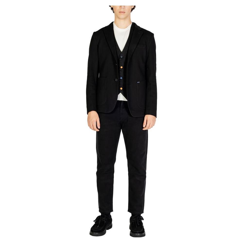 Gianni Lupo Black Cotton Blazer GI-14787200009-IT44 | S