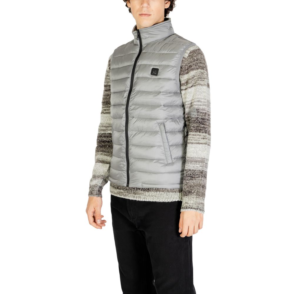Gianni Lupo Gray Polyamide Sleveless Jacket for men featuring lightweight design perfect for Fall/Winter collection.