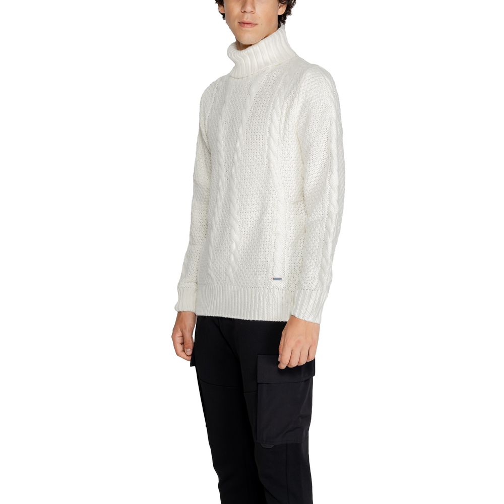 Gianni Lupo White Polyester Sweater for Men, Fall/Winter Collection, 100% Polyester Knitwear