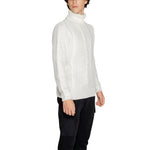 Gianni Lupo White Polyester Sweater for men, featuring a fall/winter knit design, 100% polyester composition