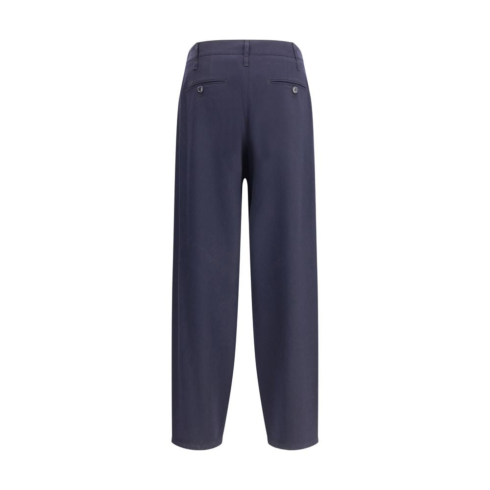 Giorgio Armani Blue Fleece Wool Casual Pants