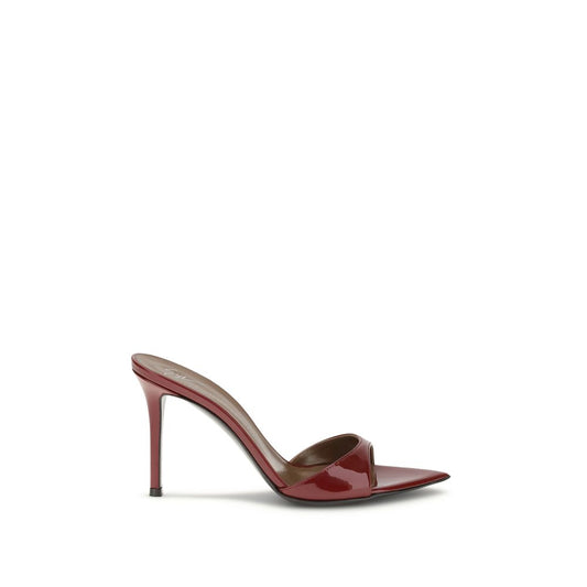 Giuseppe Zanotti Bordeaux Leather Stiletto Heel Sandals with glossy patent and open-toe design for elegant and sophisticated looks.