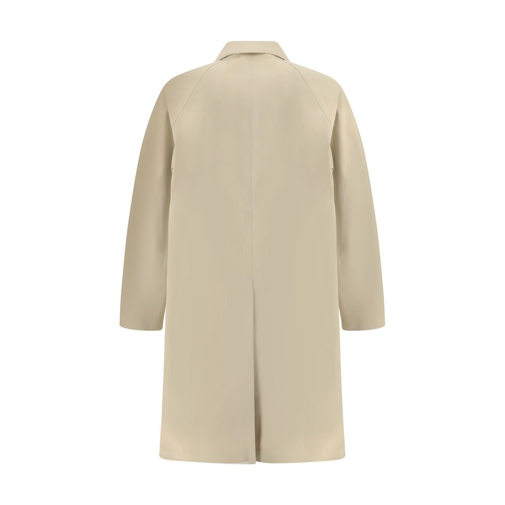 Back view of Givenchy Beige Cotton Trench Coat with classic collar and back slit, AW25, waterproof, 100% cotton, regular fit.