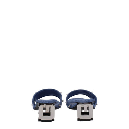 Givenchy Blue Fabric Flat Sandals