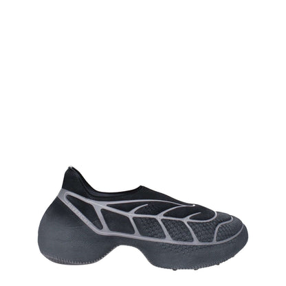 Givenchy Gray Fabric Athletic Sneakers with side logo and rubber sole, featuring a 6 cm mid heel and round toe design.