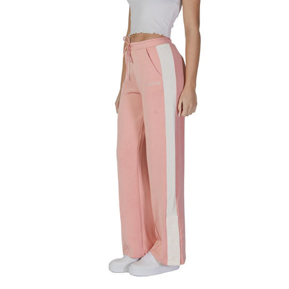 Woman wearing Guess Active Multicolor Polyester Joggers (Workout Pants) with side pockets and drawstring closure.