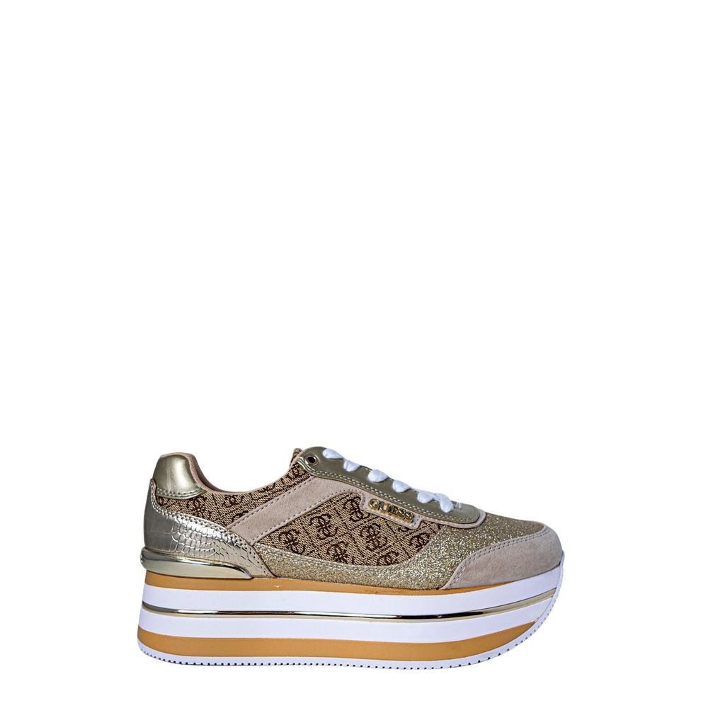 Guess Beige Polyester Platform Sneakers