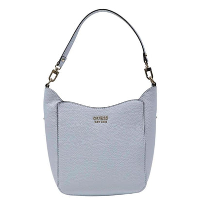 Guess Blue Polyethylene Handbag with pebbled leather texture and adjustable shoulder strap, elegant for any occasion.