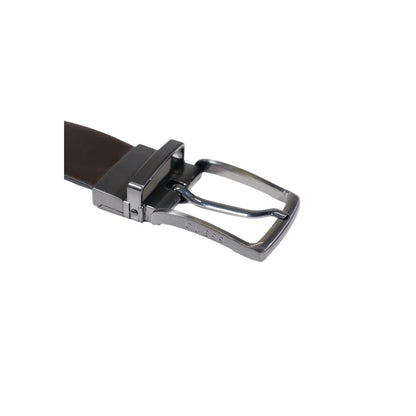Guess Brown Leather Regular Belt with metallic buckle showcasing sleek design and high-quality leather for stylish outfits.
