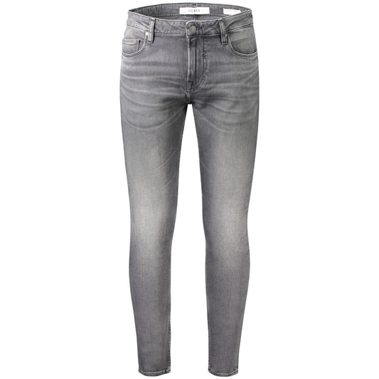 Alt Tag: Guess Jeans Gray Cotton Men Jeans, super skinny fit with modern style and iconic logo, five-pocket design and button zip closure.