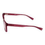 Guess Purple Women Glasses Frame side view with full-rim plastic design, temples length 145mm, spring hinge, no lens effect, square style.