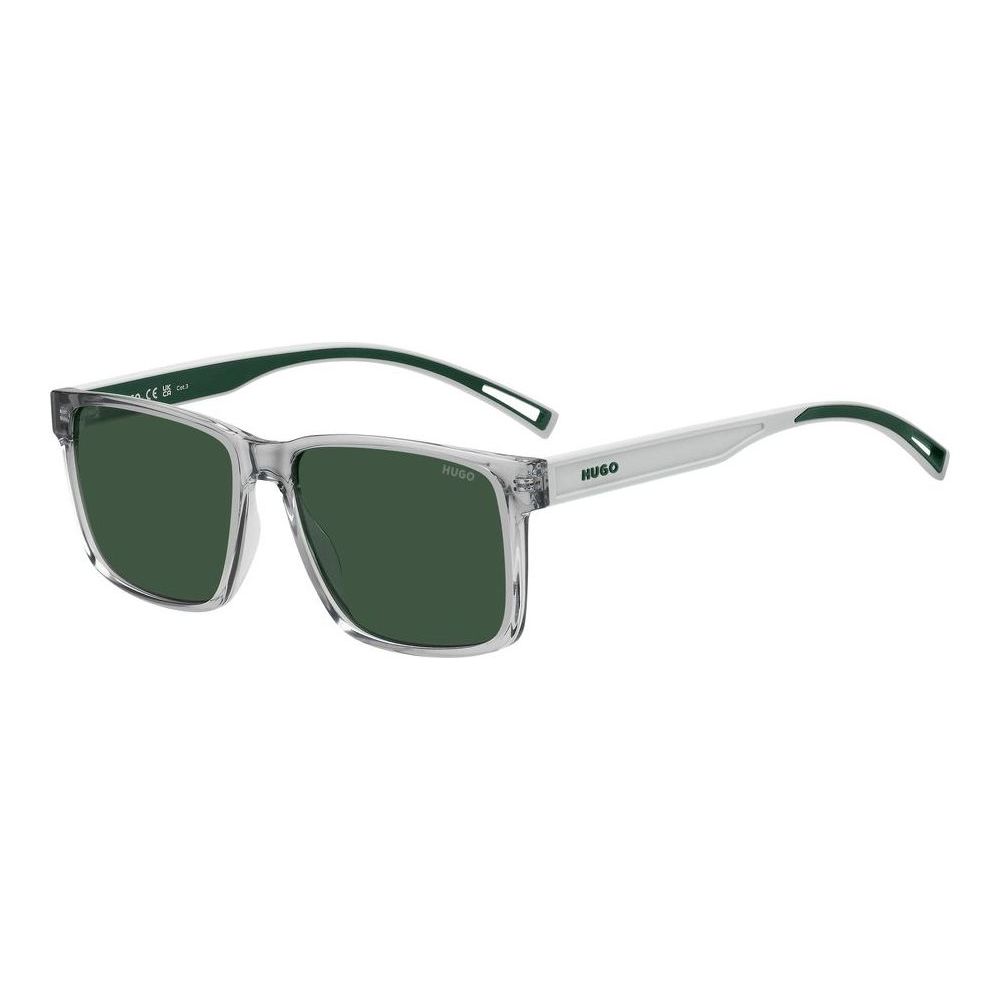 HUGO MOD. HG 1369_S gent sunglasses, stylish eyewear with green lenses and clear frames.
