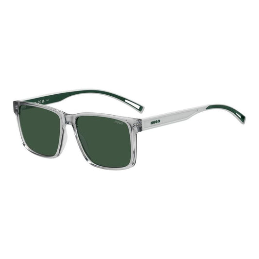 HUGO MOD. HG 1369_S gent sunglasses, stylish eyewear with green lenses and clear frames.