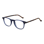 Hackett Blue Men Glasses Frame made of acetate, full-rim style with demo lenses, lens width 50mm, bridge 19mm, frame width 135mm, temples 140mm.