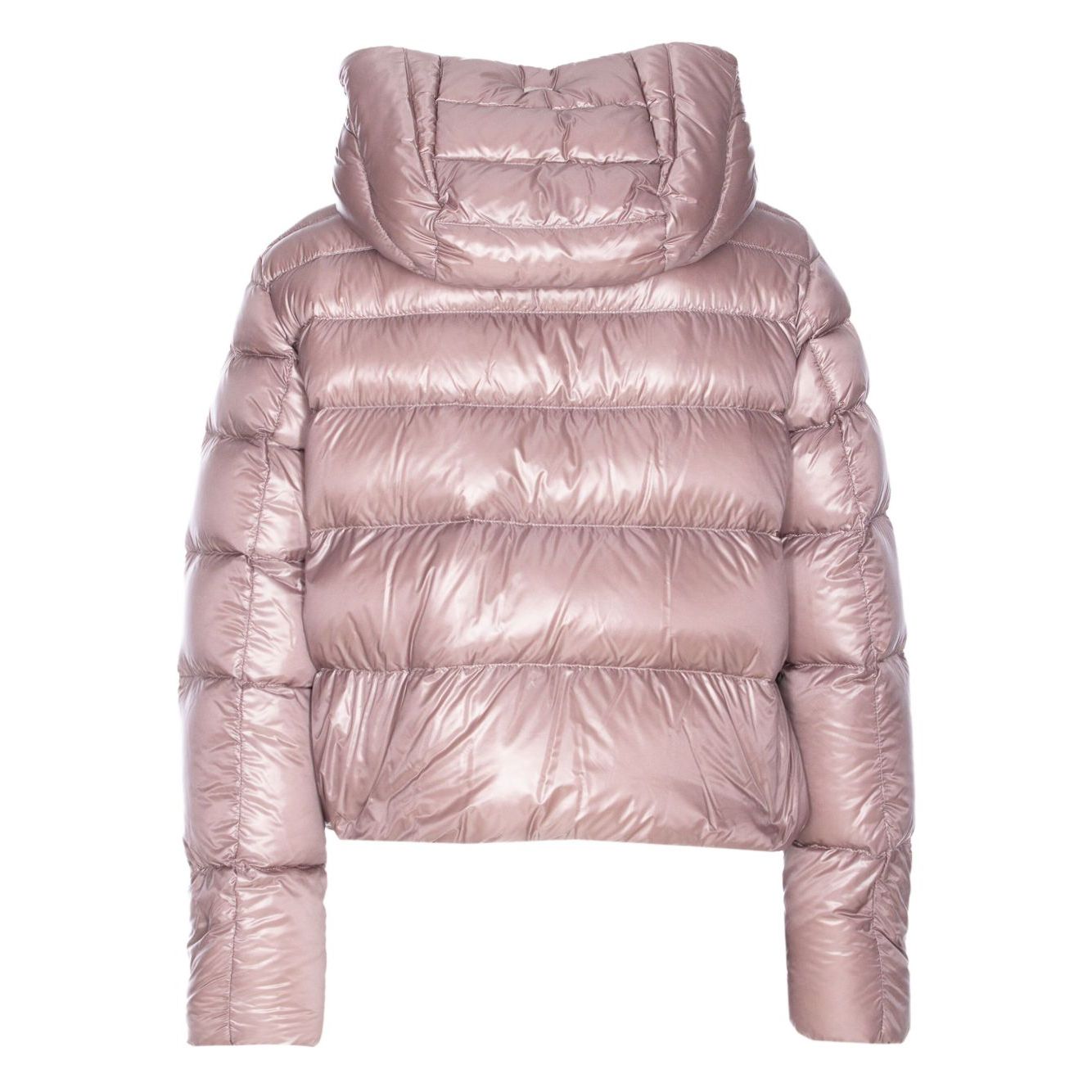 Herno Coats Lilac rose pink padded jacket with hood, long sleeves, zip fastening, and zip pockets, made from nylon down material.