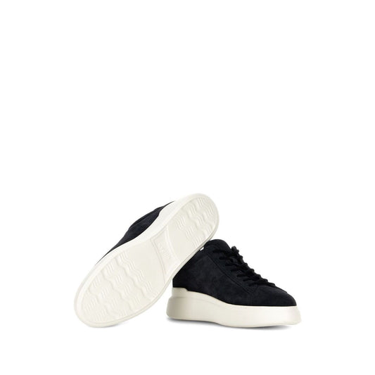 Hogan Pre Hogan H580 black/white sneakers, lace-up fastening, logo side panels, round toe, branded insole, leather sneakers.