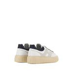 Hogan Pre Sneakers Hogan H-Stripes with white leather, lace-up design, H-Stripes logo, branded insole, and rubber sole.