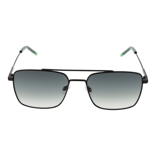 Hugo Boss Black Men Sunglass with black metal frame, green gradient lenses, full-rim style, protecting 100% UVA & UVB.
