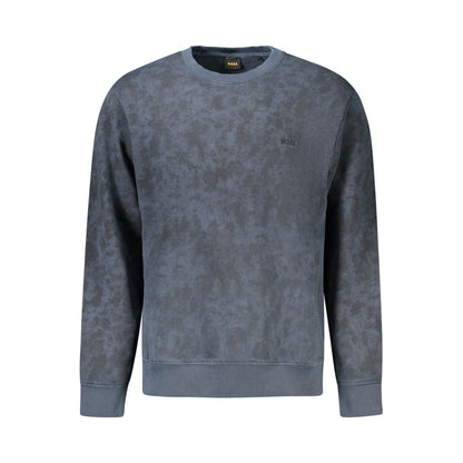 Hugo Boss Blue Cotton Men Sweatshirt