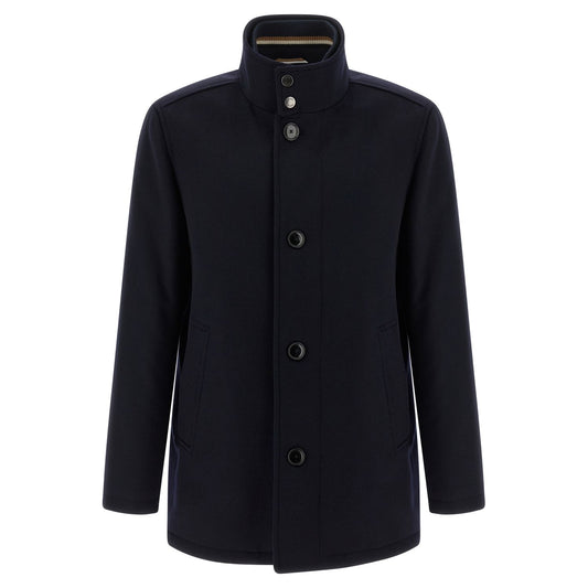 Hugo Boss Blue Wool Coat