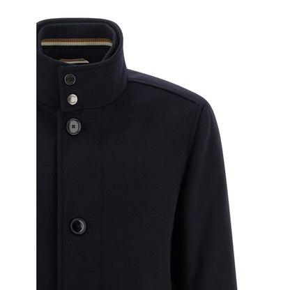 Hugo Boss Blue Wool Coat