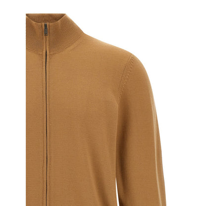 Hugo Boss Brown Virgin Wool Cardigan