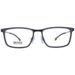 Hugo Boss Gray Men Glasses Frame, full-rim stainless steel, rectangle style, branded case included, size 56-18-150.