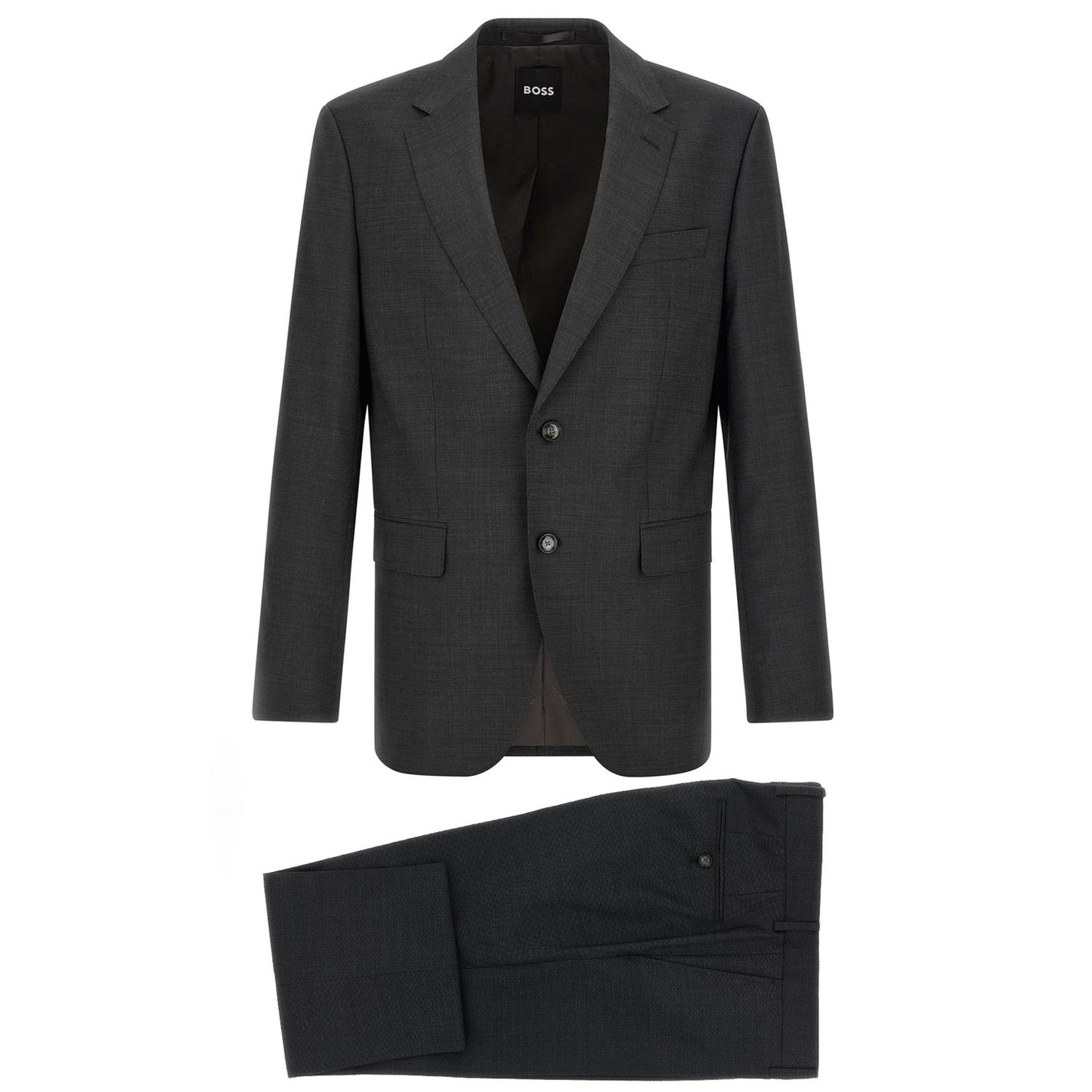 Hugo Boss Gray Virgin Wool Two-Piece Suit