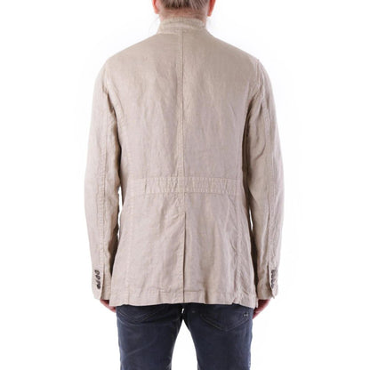 Husky Beige Linen Coat 1728,67400106144,Beige,Clothing,Coats - Jackets & Coats - Clothing,Husky,IT50 | L,Jackets & Coats - Clothing,Men,New with tags