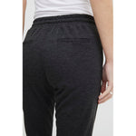 Back view of ICHI Gray Polyester Pant showing elastic waistband and slim fit design.