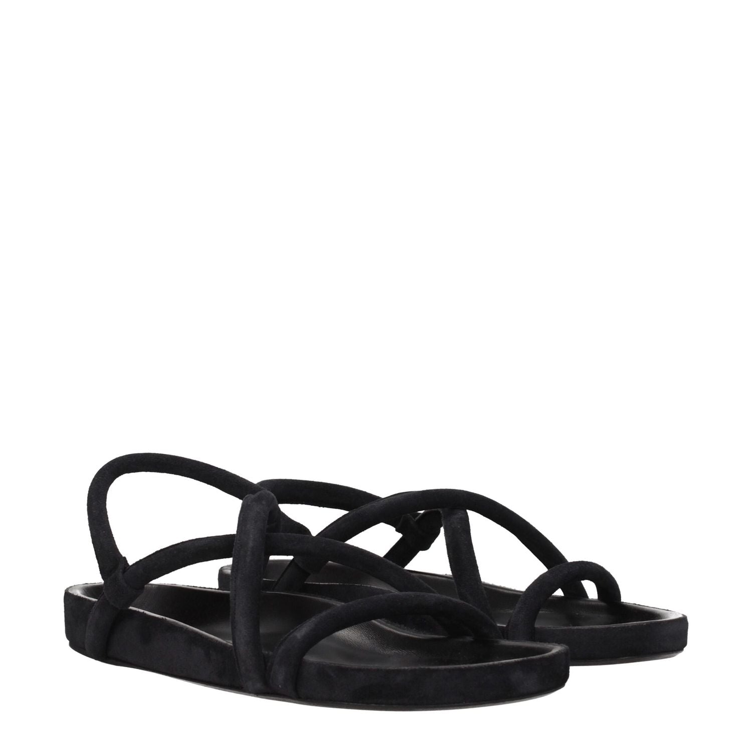 Isabel Marant Black Leather Flat Sandals