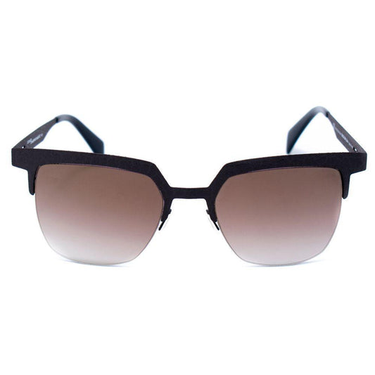 Italia Independent Brown Metal Sunglasses with gradient lenses, front view, elegant design, model 0211-093-000 for women, size 57/15/140 mm.