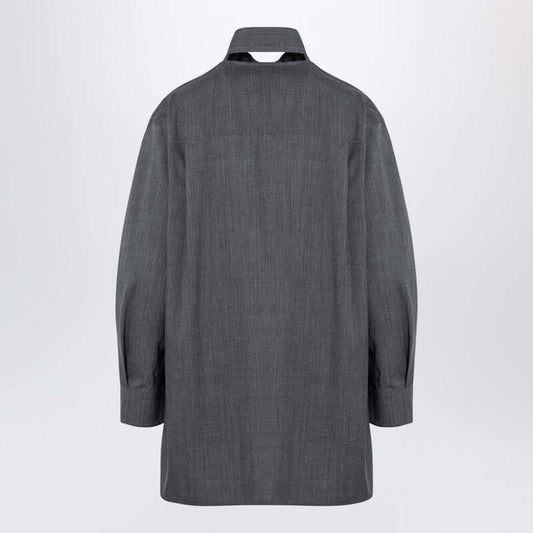 Jil Sander Grey wool shirt with scarf