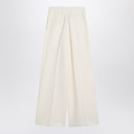 Jil Sander Wide cream trousers in silk blend J03KA0292J65005/Q_JILSA-105_108