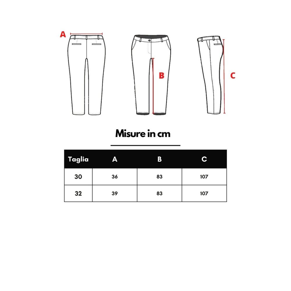 Size chart for Jacob Cohen Blue Cotton Skinny Jeans with measurements in cm for sizes 30 and 32.