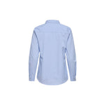 Back view of Jacqueline De Yong Blue Cotton Shirt, long-sleeve, perfect for women’s casual or work attire.