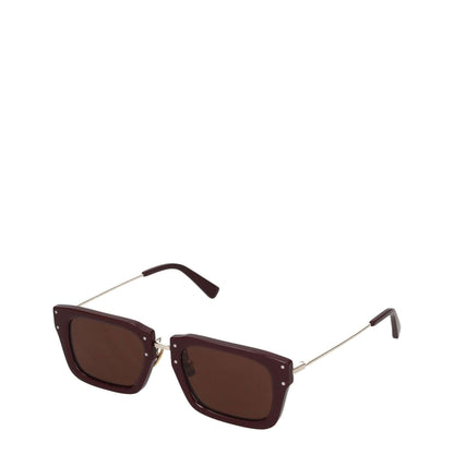 Jacquemus Brown Acetate Sunglasses with square frame style and gold accents, featuring a 15.5 cm arm length and dark lenses.